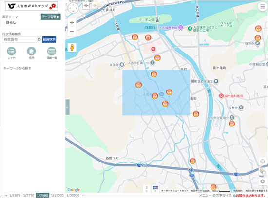 検索範囲の作図
