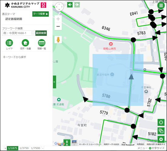 検索範囲の作図