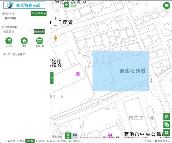 検索範囲の作図