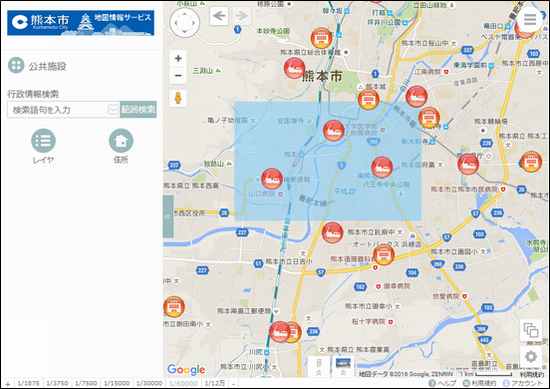 検索範囲の作図 検索範囲の作図