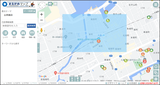 検索範囲の作図 検索範囲の作図