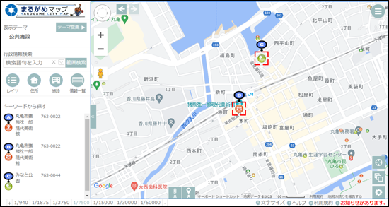範囲検索の結果 範囲検索の結果