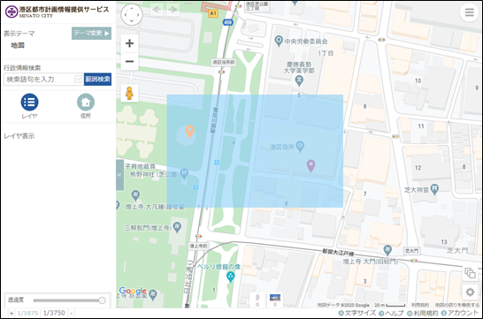 検索範囲の作図 検索範囲の作図