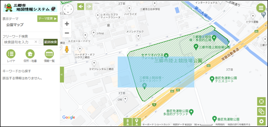検索範囲の作図 検索範囲の作図