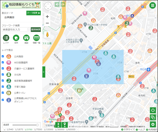 検索範囲の作図 検索範囲の作図