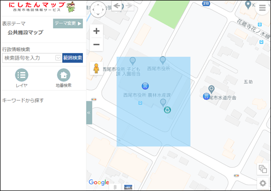 検索範囲の作図 検索範囲の作図