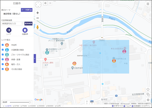 検索範囲の作図 検索範囲の作図