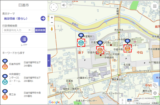 範囲検索の結果 範囲検索の結果