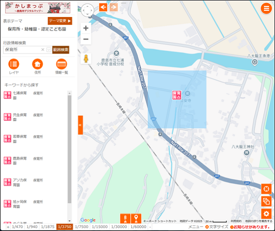 検索範囲の作図 検索範囲の作図