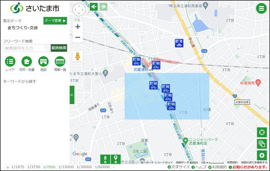 検索範囲の作図 検索範囲の作図