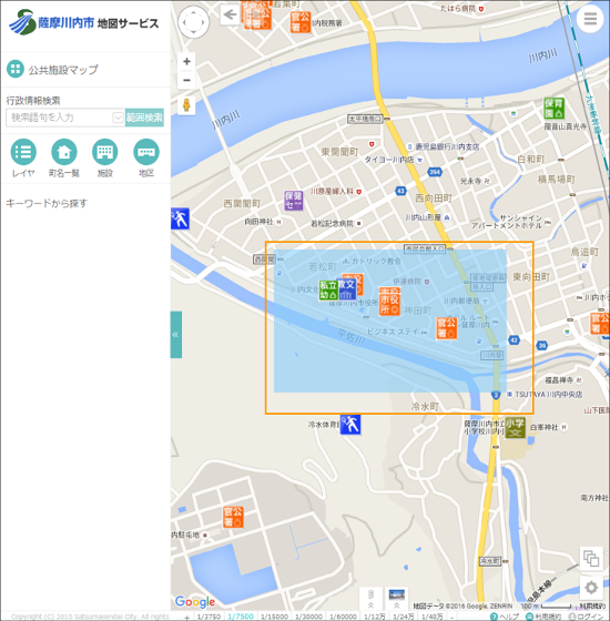 検索範囲の作図 検索範囲の作図