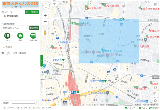 検索範囲の作図 検索範囲の作図