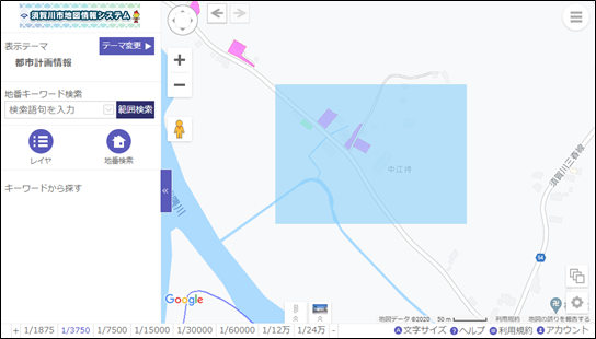 検索範囲の作図