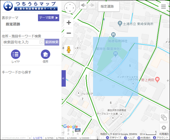 検索範囲の作図 検索範囲の作図