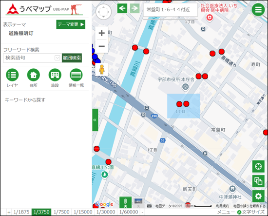 検索範囲の作図 検索範囲の作図
