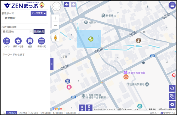 検索範囲の作図