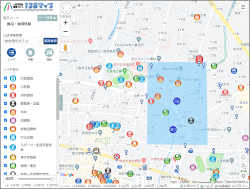 検索範囲の作図